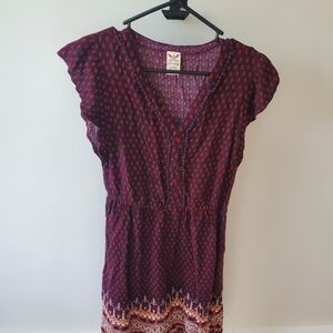 Faded Glory casual short sleeve boho print dress. Size small